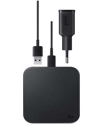 Originele Samsung Wireless Charger Pad Fast Charge 9W + Adapter Zwart Opladers