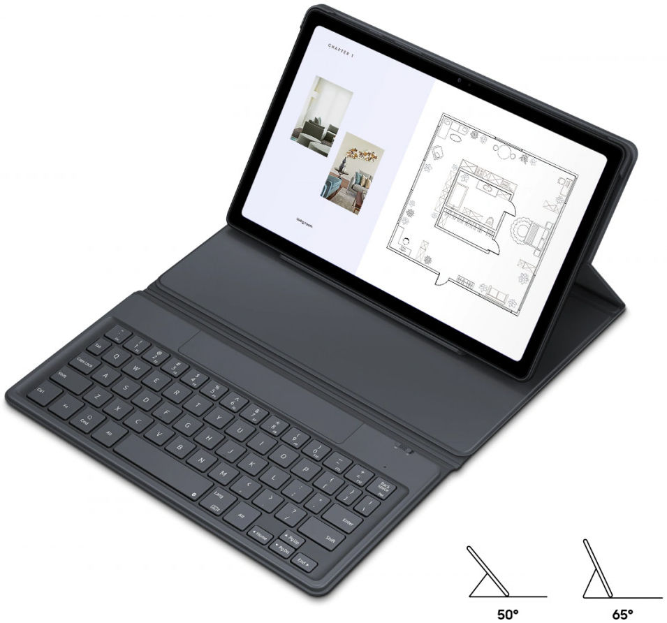 Originele Samsung Galaxy Tab A7 (2020 / 2022) Hoes met Keyboard Grijs afbeelding 4