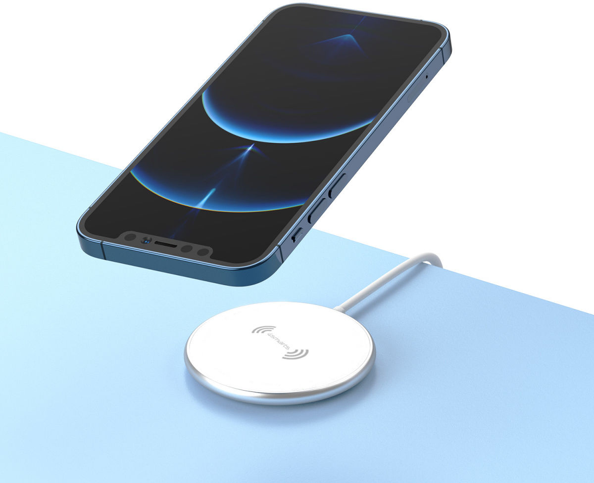 4smarts UltiMag 15W MagSafe Oplader met USB-C Kabel 1.2 Meter Wit afbeelding 3