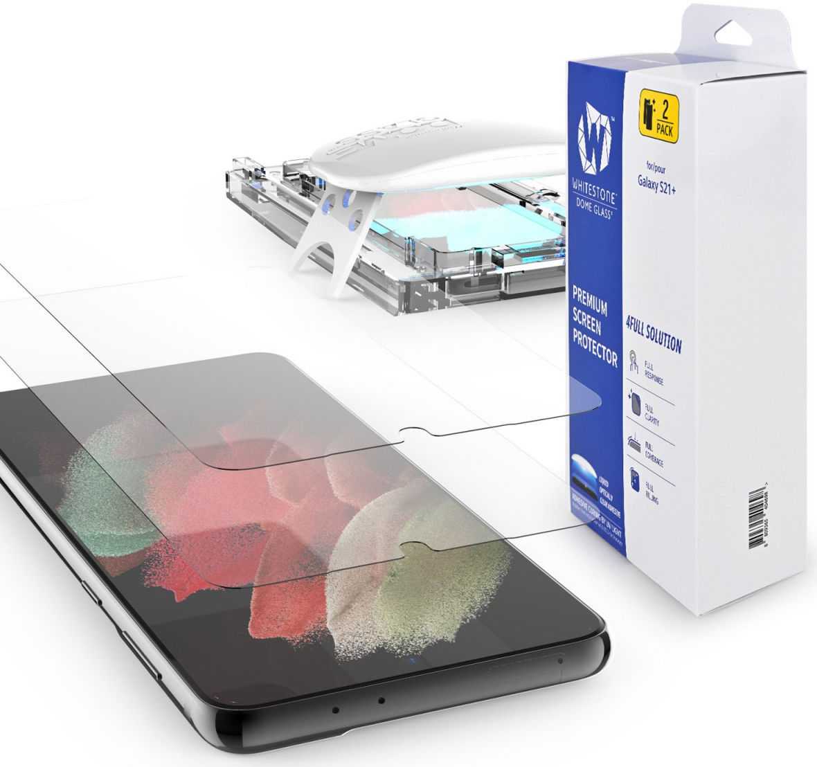 Whitestone Dome Glass Samsung Galaxy S21 Plus Screen Protector 2-Pack afbeelding 1