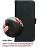 Rosso Deluxe OnePlus 9 Hoesje Echt Leer Book Case Zwart
