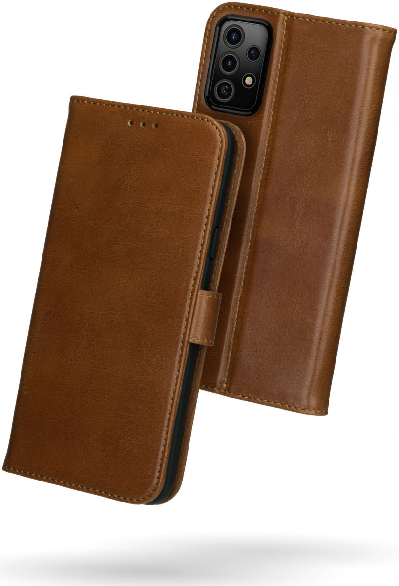 Rosso Deluxe Samsung Galaxy A52 / A52S Hoesje Echt Leer Bruin afbeelding 2