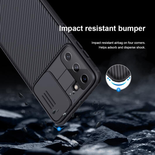 Nillkin CamShield Samsung Galaxy S21 Plus Hoesje Camera Slider Zwart afbeelding 14