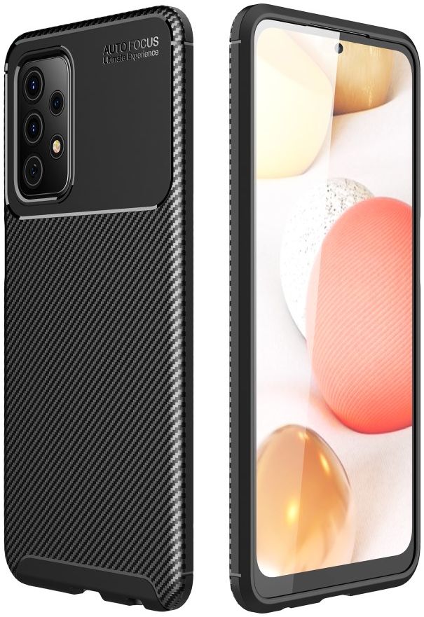 Samsung Galaxy A52 / A52S Hoesje Siliconen Carbon TPU Back Cover Zwart afbeelding 6