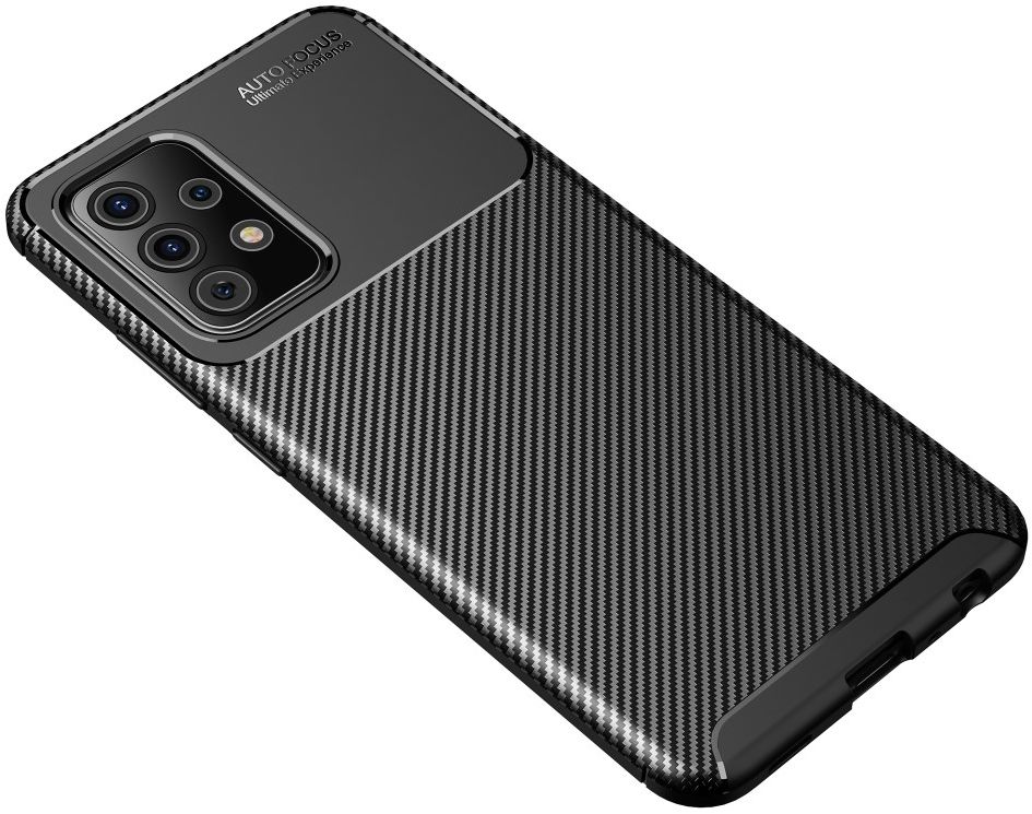 Samsung Galaxy A52 / A52S Hoesje Siliconen Carbon TPU Back Cover Zwart afbeelding 7