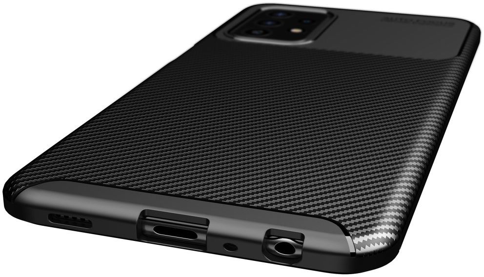 Samsung Galaxy A52 / A52S Hoesje Siliconen Carbon TPU Back Cover Zwart afbeelding 9