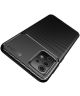 Samsung Galaxy A72 Hoesje Siliconen Carbon TPU Back Cover Zwart