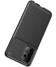 Samsung Galaxy A72 Hoesje Siliconen Carbon TPU Back Cover Zwart