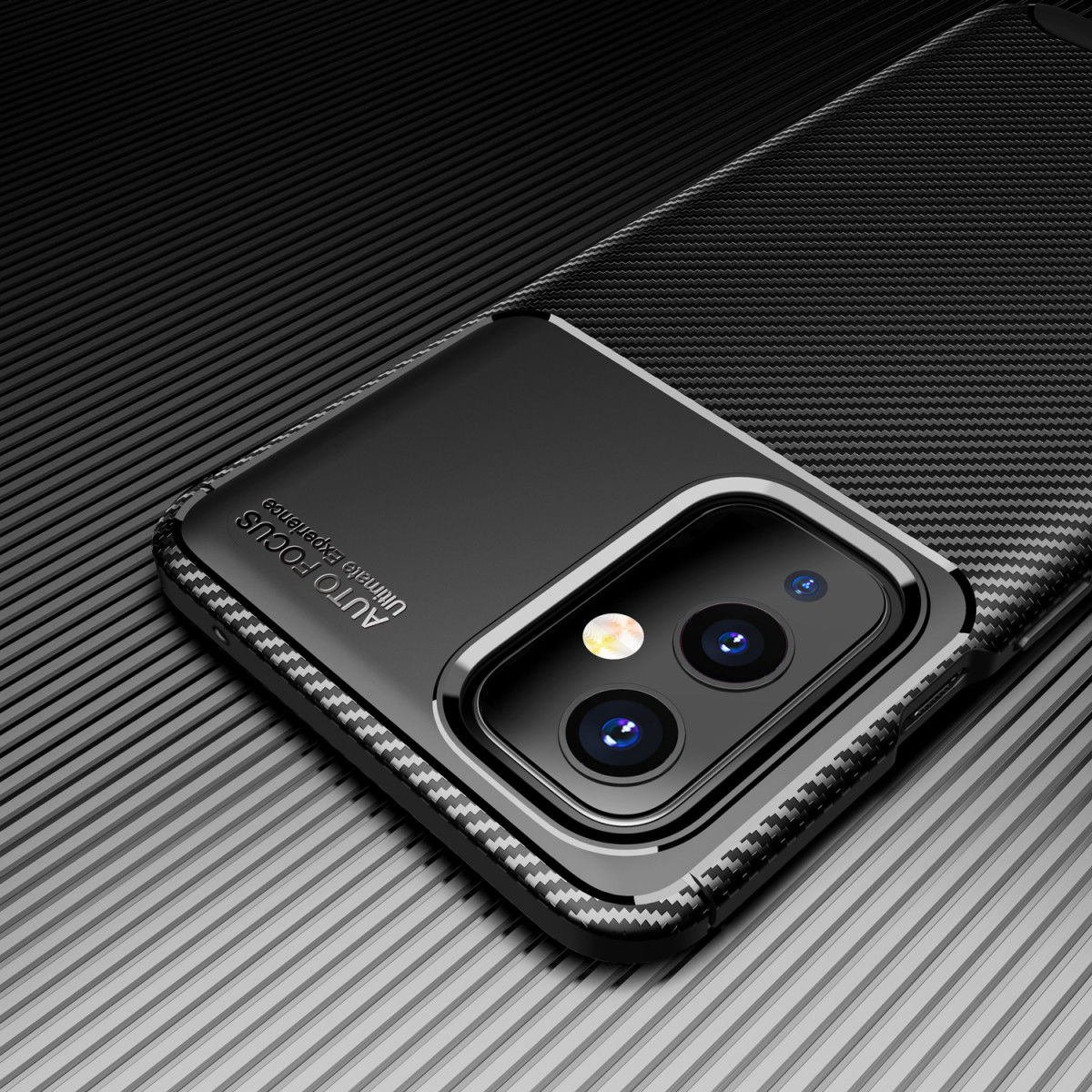 OnePlus 9 Hoesje Siliconen Carbon TPU Back Cover Zwart afbeelding 12