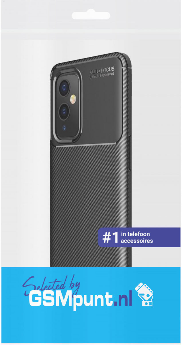 OnePlus 9 Hoesje Siliconen Carbon TPU Back Cover Zwart afbeelding 4