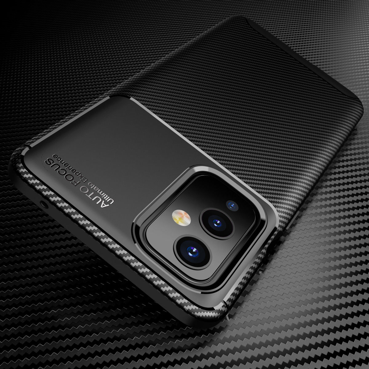 OnePlus 9 Hoesje Siliconen Carbon TPU Back Cover Zwart afbeelding 7