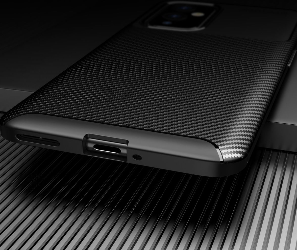 OnePlus 9 Hoesje Siliconen Carbon TPU Back Cover Zwart afbeelding 8