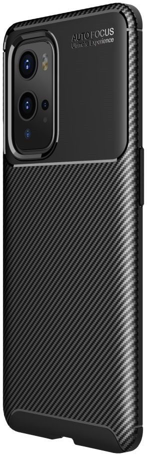 OnePlus 9 Pro Hoesje Siliconen Carbon TPU Back Cover Zwart afbeelding 1
