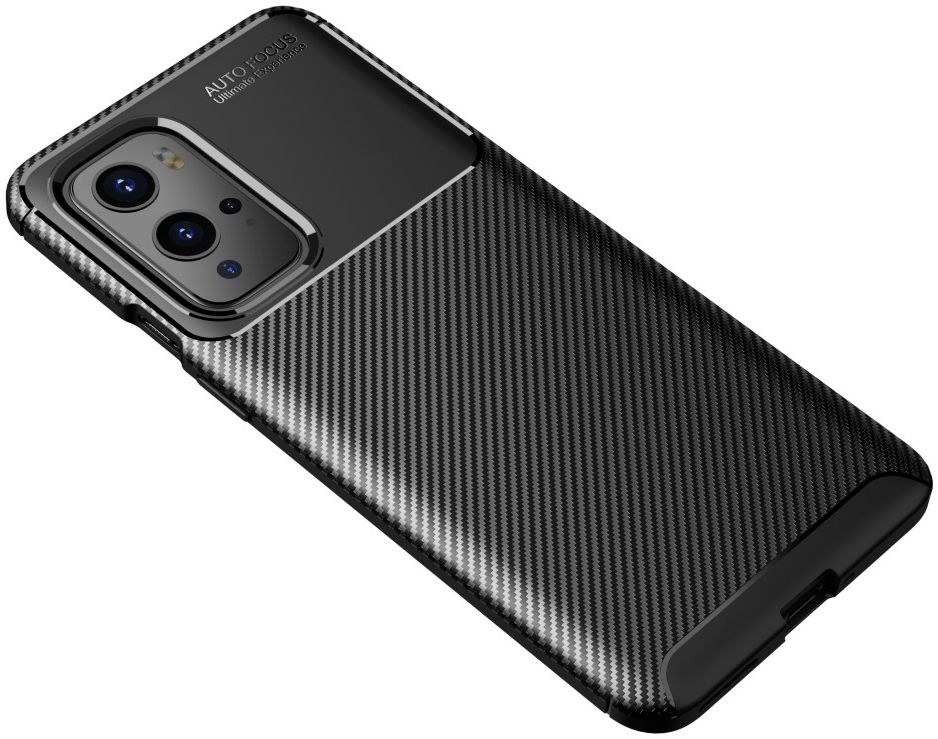 OnePlus 9 Pro Hoesje Siliconen Carbon TPU Back Cover Zwart afbeelding 5
