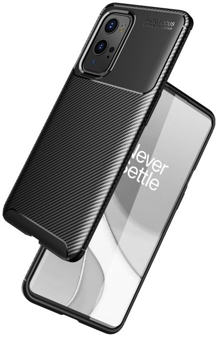 OnePlus 9 Pro Hoesje Siliconen Carbon TPU Back Cover Zwart afbeelding 8