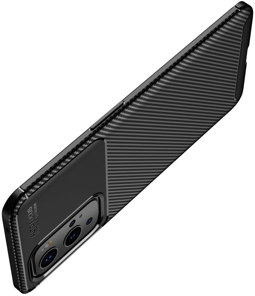OnePlus 9 Pro Hoesje Siliconen Carbon TPU Back Cover Zwart afbeelding 10