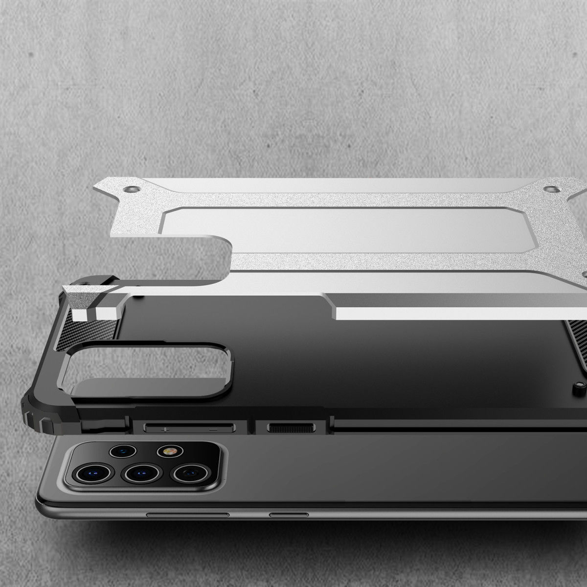 Samsung Galaxy A72 Hoesje Shock Proof Hybride Back Cover Blauw afbeelding 5