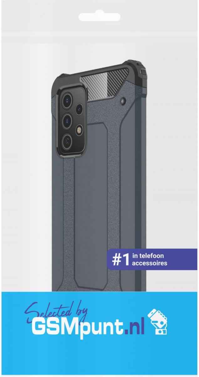 Samsung Galaxy A72 Hoesje Shock Proof Hybride Back Cover Blauw afbeelding 4