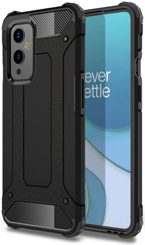 OnePlus 9 Hoesje Shock Proof Hybride Back Cover Zwart afbeelding 1
