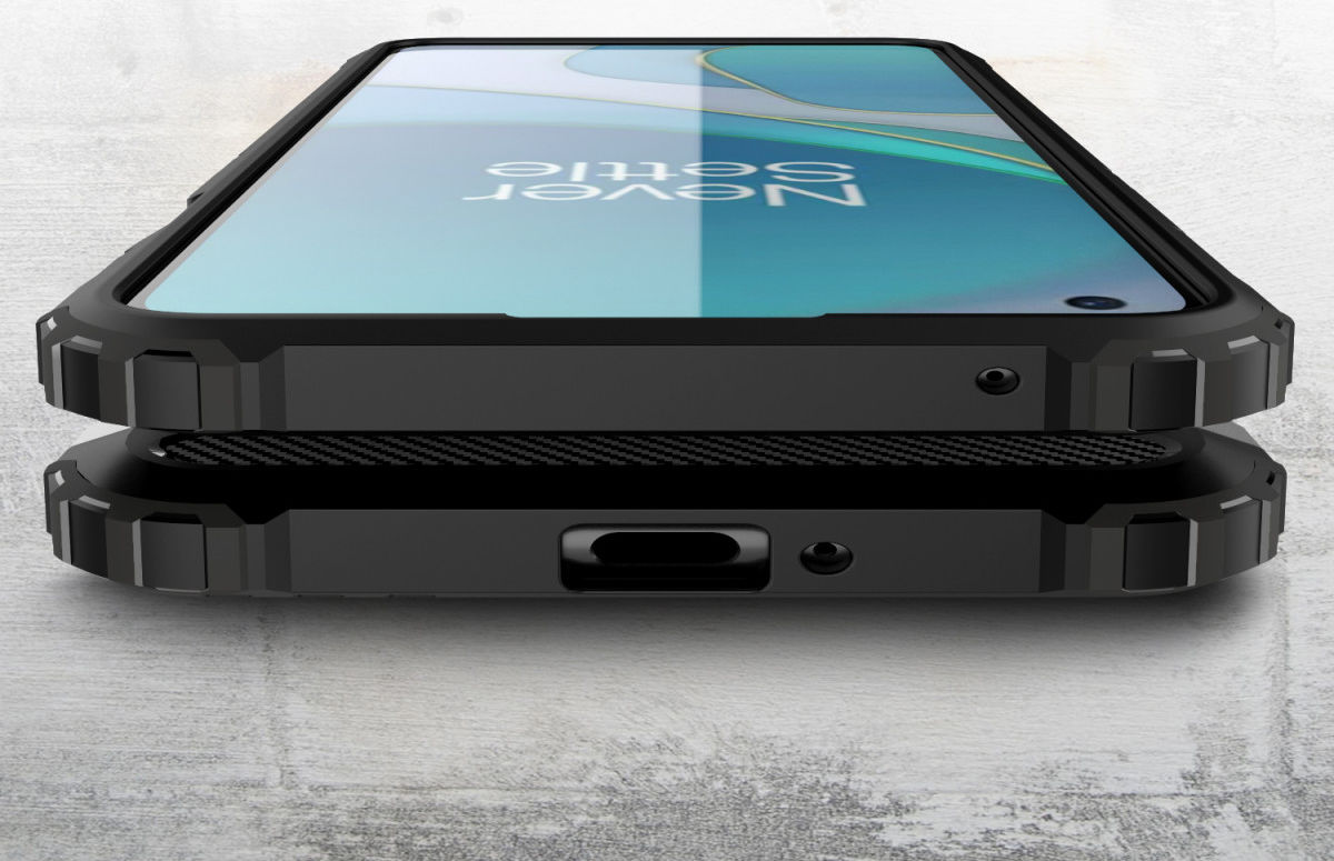 OnePlus 9 Hoesje Shock Proof Hybride Back Cover Zwart afbeelding 4