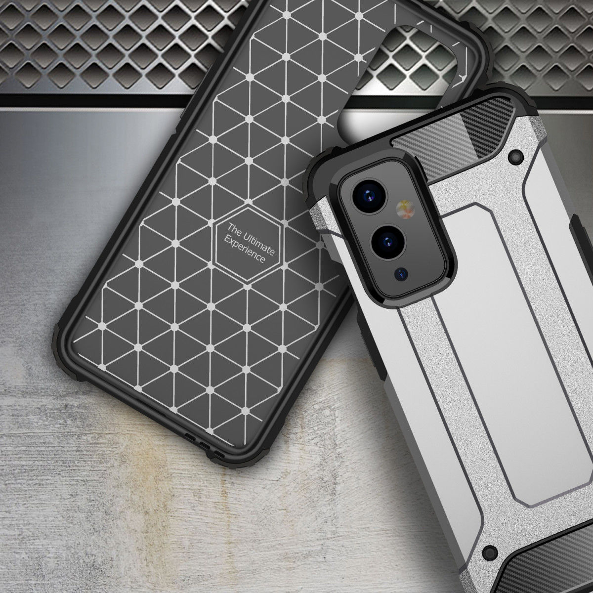 OnePlus 9 Hoesje Shock Proof Hybride Back Cover Zwart afbeelding 7