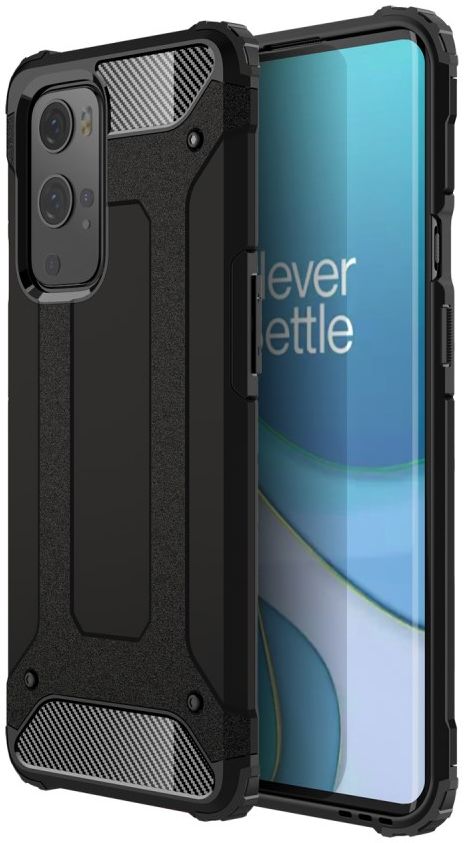 OnePlus 9 Pro Hoesje Shock Proof Hybride Back Cover Zwart afbeelding 1