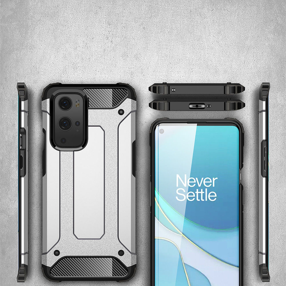 OnePlus 9 Pro Hoesje Shock Proof Hybride Back Cover Zwart afbeelding 5