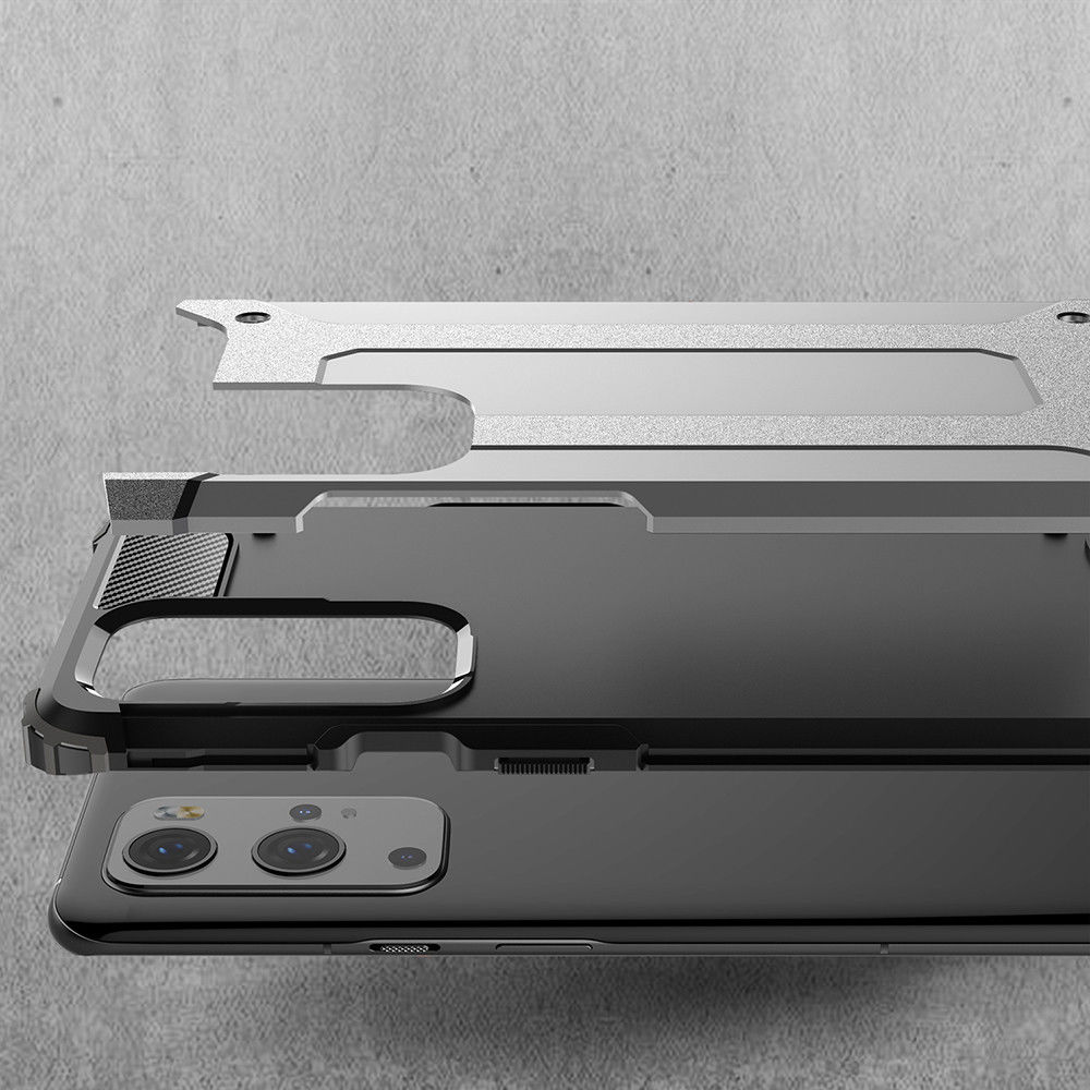 OnePlus 9 Pro Hoesje Shock Proof Hybride Back Cover Zwart afbeelding 6