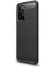 Samsung Galaxy A52 / A52S Hoesje Geborsteld TPU Flexibele Back Cover Zwart