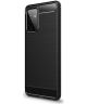 Samsung Galaxy A72 Hoesje Geborsteld TPU Flexibele Back Cover Zwart