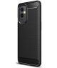 OnePlus 9 Hoesje Geborsteld TPU Flexibele Back Cover Zwart