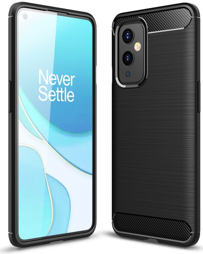 OnePlus 9 Hoesje Geborsteld TPU Flexibele Back Cover Zwart afbeelding 5
