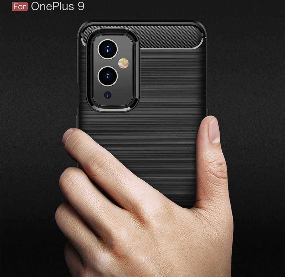 OnePlus 9 Hoesje Geborsteld TPU Flexibele Back Cover Zwart afbeelding 12