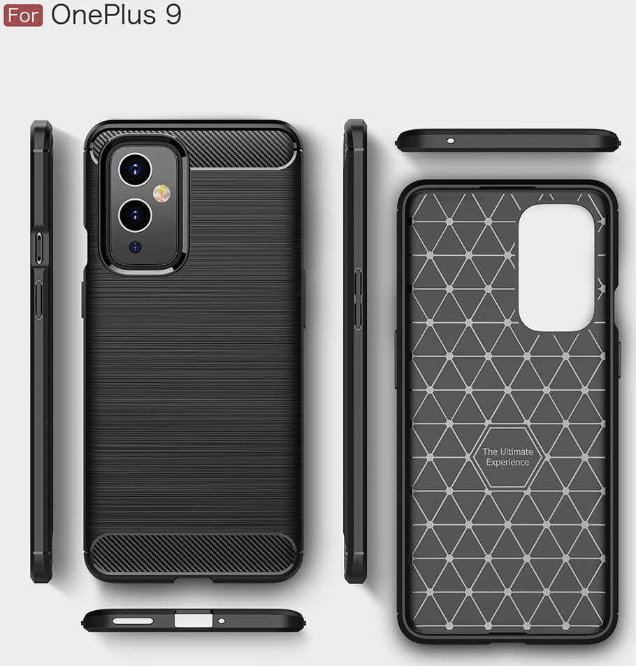 OnePlus 9 Hoesje Geborsteld TPU Flexibele Back Cover Zwart afbeelding 13