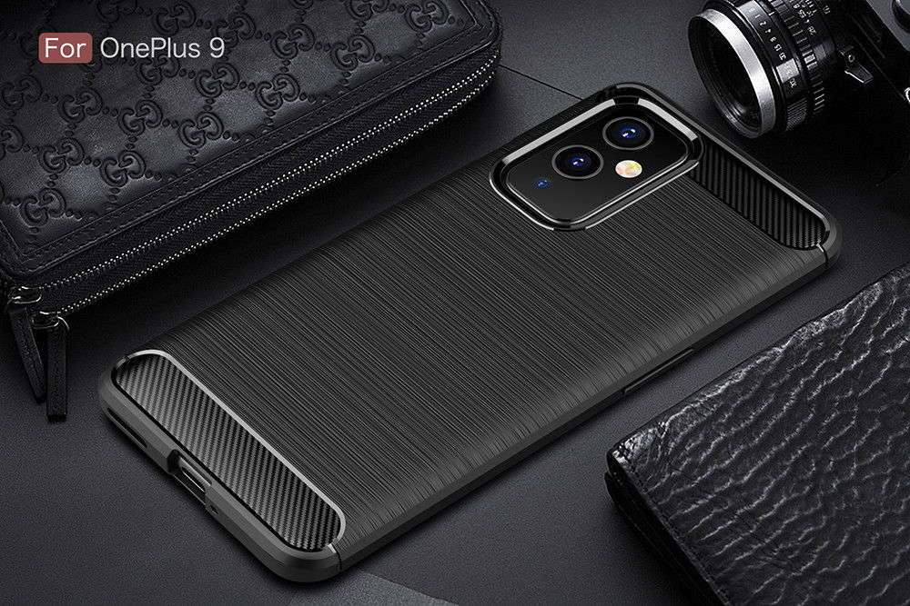 OnePlus 9 Hoesje Geborsteld TPU Flexibele Back Cover Zwart afbeelding 14