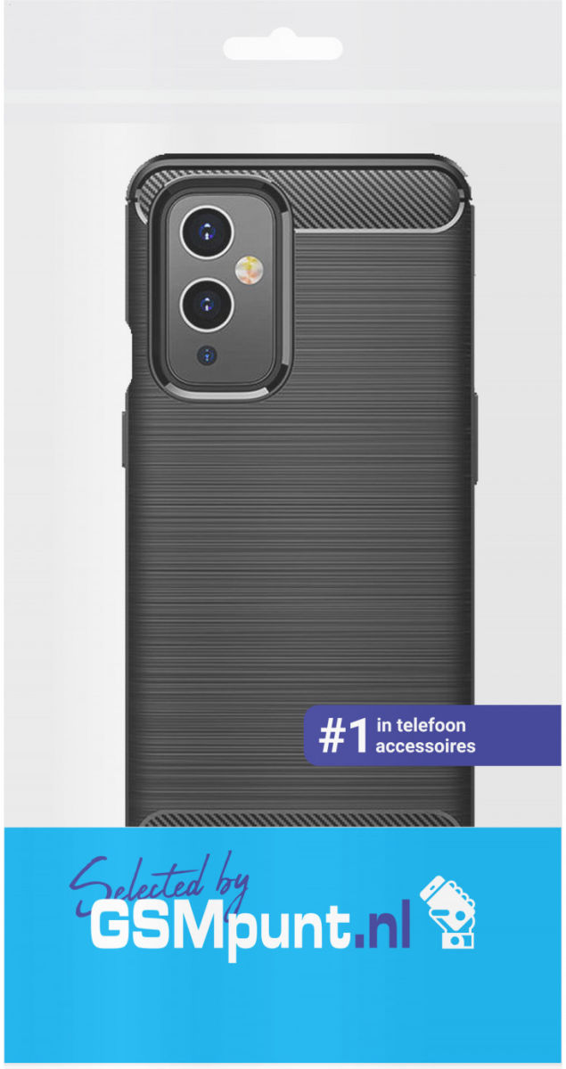 OnePlus 9 Hoesje Geborsteld TPU Flexibele Back Cover Zwart afbeelding 4