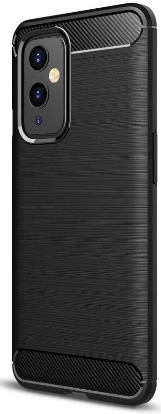 OnePlus 9 Hoesje Geborsteld TPU Flexibele Back Cover Zwart afbeelding 1