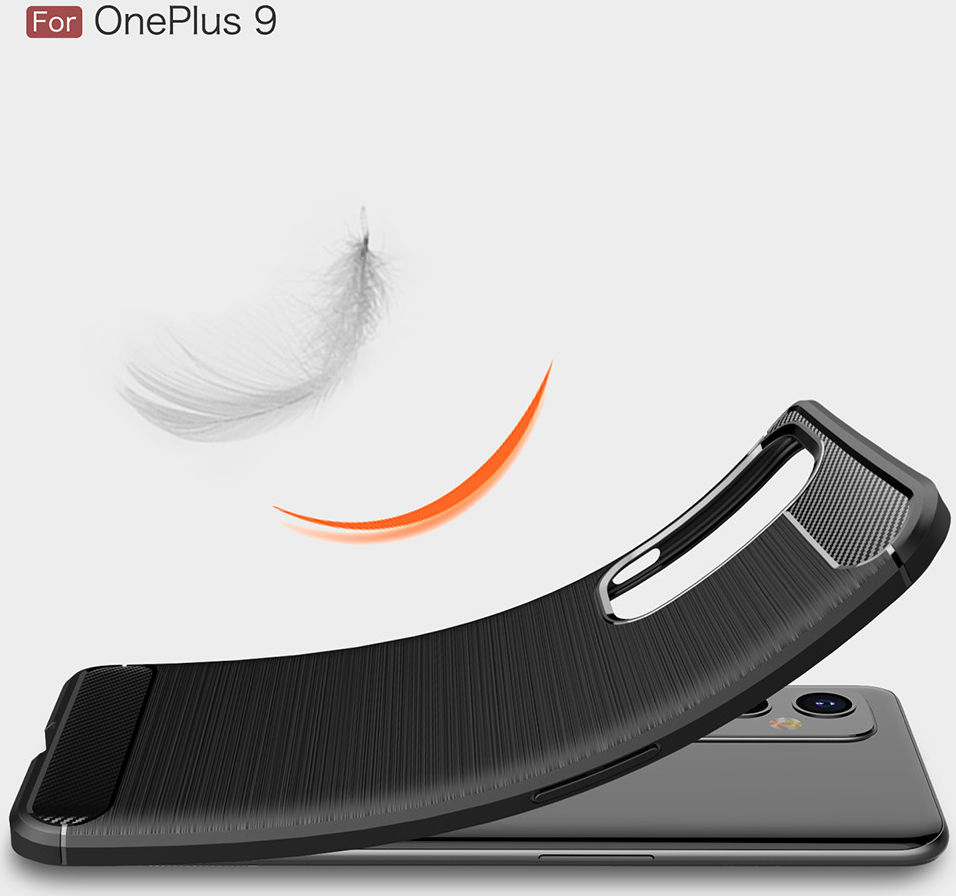 OnePlus 9 Hoesje Geborsteld TPU Flexibele Back Cover Zwart afbeelding 6