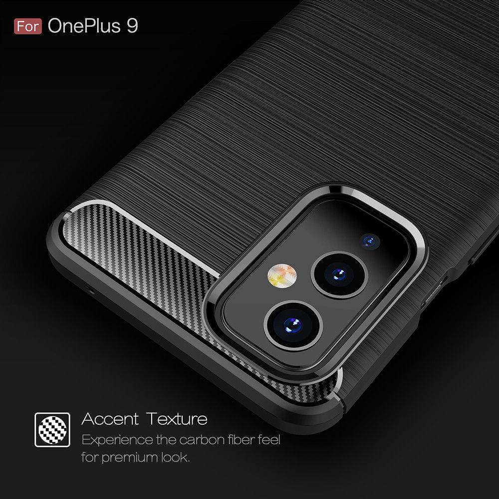 OnePlus 9 Hoesje Geborsteld TPU Flexibele Back Cover Zwart afbeelding 9