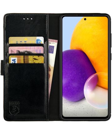 Rosso Element Samsung Galaxy A72 Hoesje Book Case Zwart Hoesjes