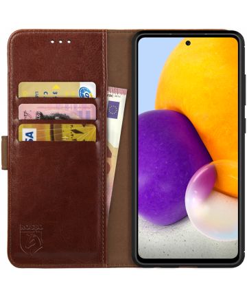 Rosso Element Samsung Galaxy A72 Hoesje Book Case Bruin Hoesjes