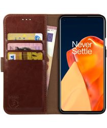Rosso Element OnePlus 9 Pro Hoesje Book Cover Wallet Case Bruin