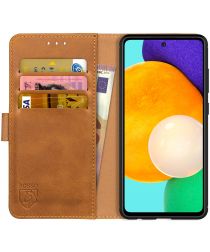 Rosso Element Samsung Galaxy A52 / A52S Hoesje Bookcover Wallet Lichtbruin