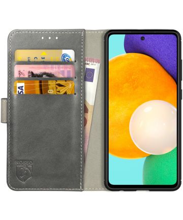 Rosso Element Samsung Galaxy A52 / A52S Hoesje Bookcover Wallet Grijs Hoesjes