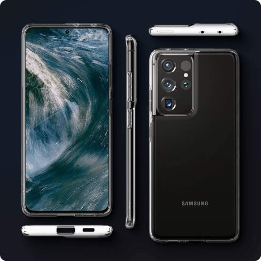 Spigen Liquid Crystal Samsung Galaxy S21 Ultra Hoesje Transparant afbeelding 4