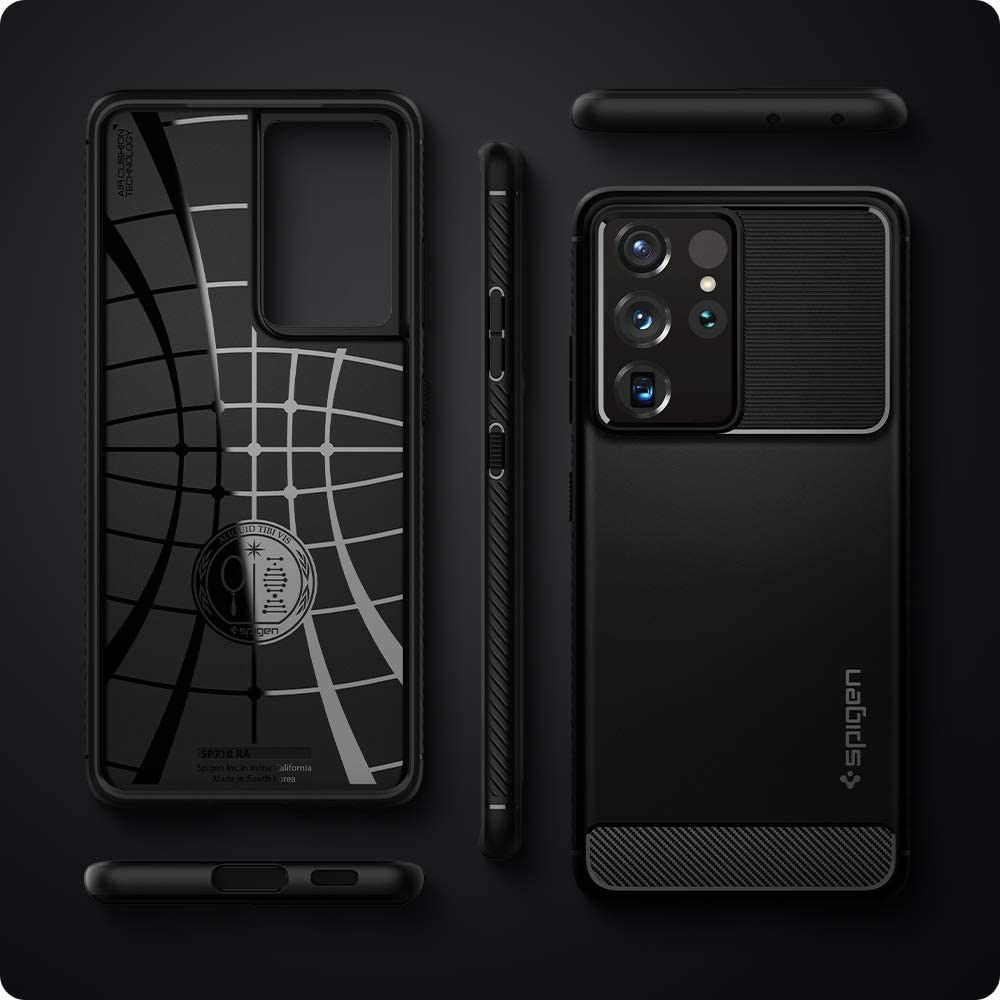 Spigen Rugged Armor Samsung Galaxy S21 Ultra Hoesje Zwart afbeelding 5