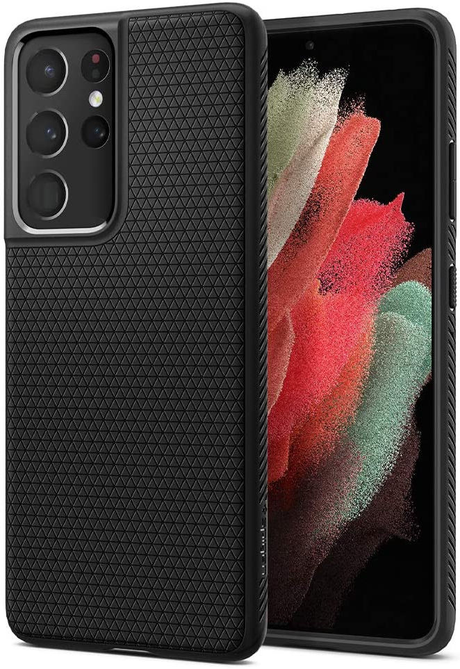 Spigen Liquid Air Samsung Galaxy S21 Ultra Hoesje Zwart afbeelding 1