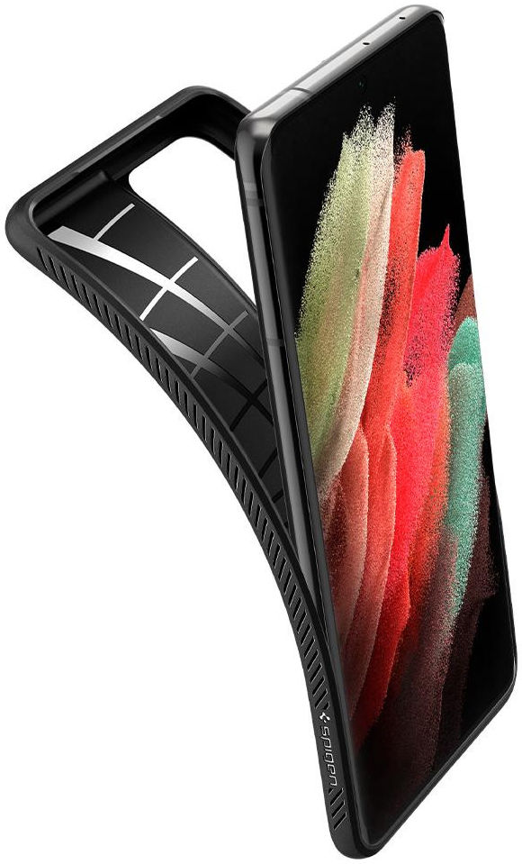Spigen Liquid Air Samsung Galaxy S21 Ultra Hoesje Zwart afbeelding 2
