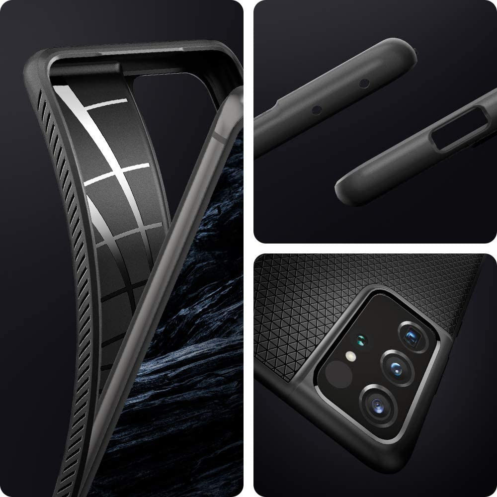 Spigen Liquid Air Samsung Galaxy S21 Ultra Hoesje Zwart afbeelding 4