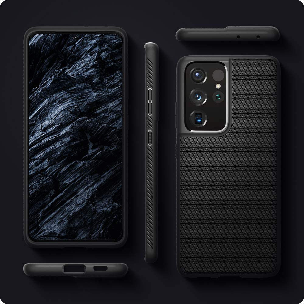 Spigen Liquid Air Samsung Galaxy S21 Ultra Hoesje Zwart afbeelding 5